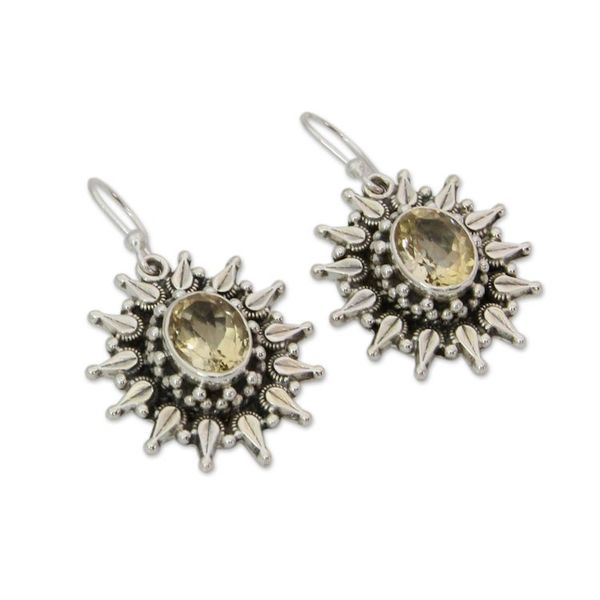Alternate image for Artisan Crafted 6 Carat Citrine and Silver Earrings Eternal Radiance