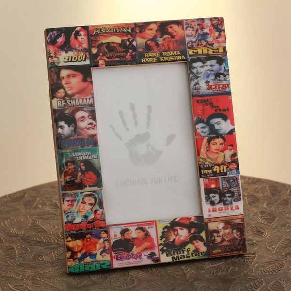 Alternate image for Handcrafted Wood Phto Frame from India 4x6 Bollywood Magic