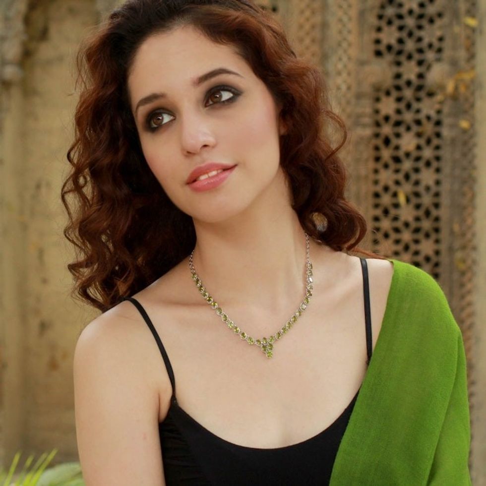 Peridot pendant necklace 'Cascading Light'