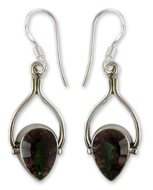 Alternate image for Sterling silver dangle earrings Mystic Rainbow