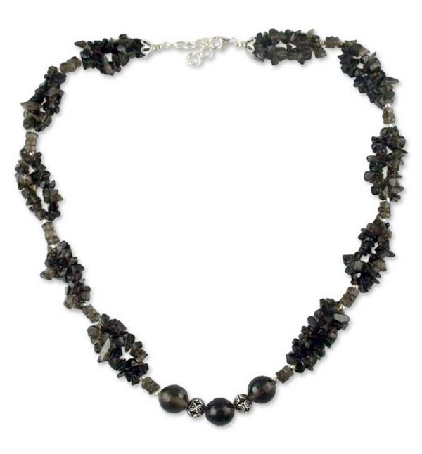 Alternate image for Smoky quartz beaded necklace Evening Romance