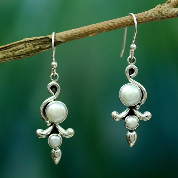 Alternate image for Pearl Earrings from India Jewelry Collection Cloud Song
