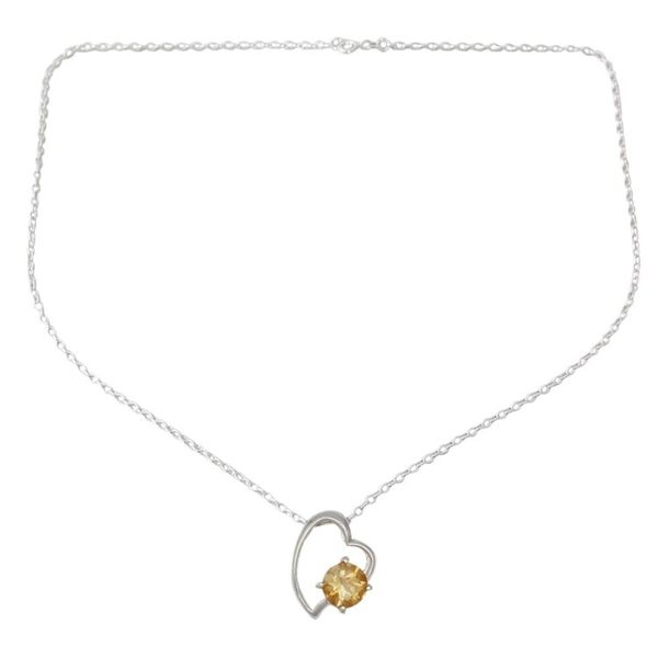 Alternate image for Indian Heart Jewelry Sterling Silver and Citrine Necklace Promise of Love