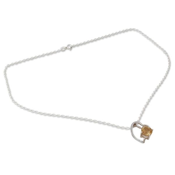 Alternate image for Indian Heart Jewelry Sterling Silver and Citrine Necklace Promise of Love