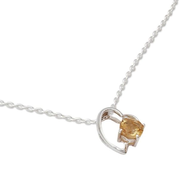 Alternate image for Indian Heart Jewelry Sterling Silver and Citrine Necklace Promise of Love