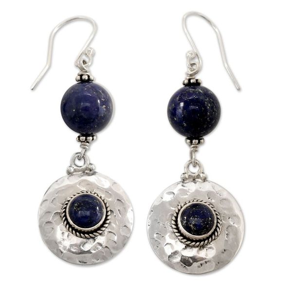 Alternate image for Lapis lazuli dangle earrings Royal Moonlight