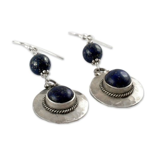 Alternate image for Lapis lazuli dangle earrings Royal Moonlight