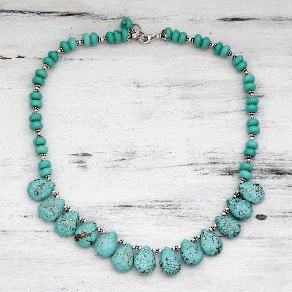 Sterling silver beaded necklace 'Fortune's Friend'