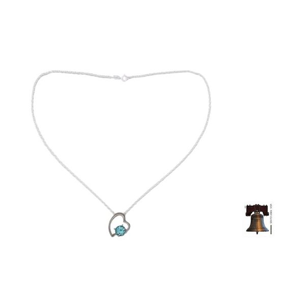 Alternate image for Indian Heart Jewelry Sterling Silver and Blue Topaz Necklace Promise of Love