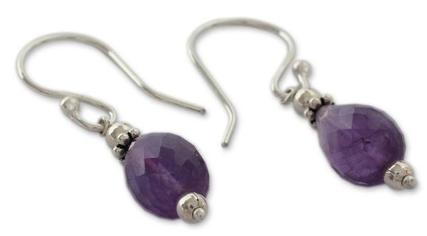 Alternate image for Amethyst dangle earrings Jagannath Mystique