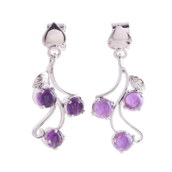 Alternate image for Sterling Silver and Amethyst Earrings Shy Violets