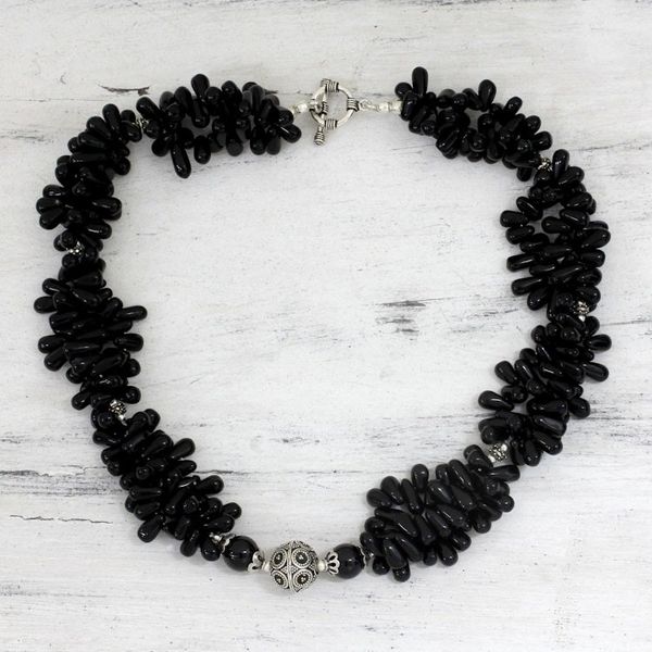 Alternate image for Onyx cluster necklace Radiant Night