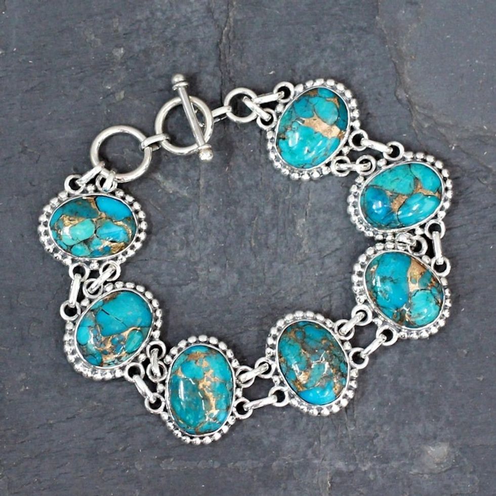 Sterling silver link bracelet 'Heavenly Love'