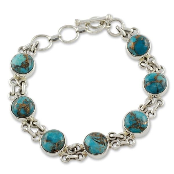 Alternate image for Silver and Comp Turquoise Bracelet from India Jewelry Sky Paths