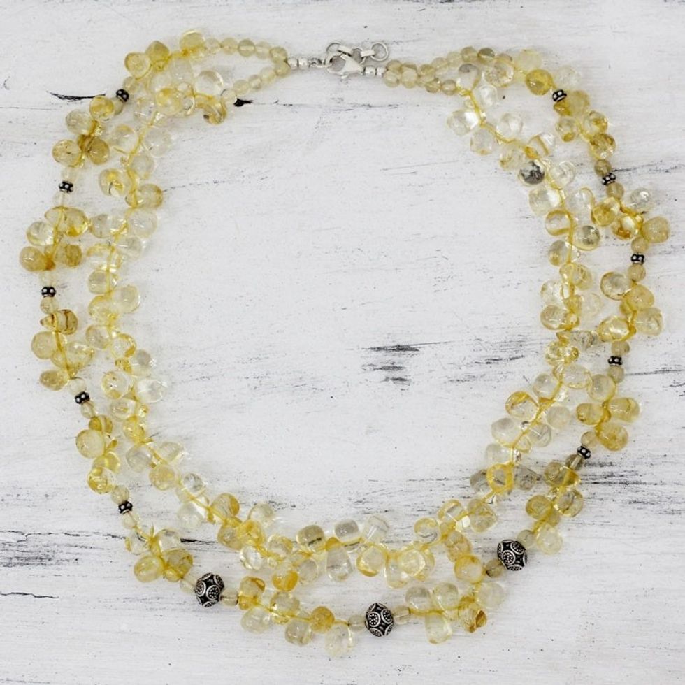 Citrine strand necklace 'Sunny Wisdom'
