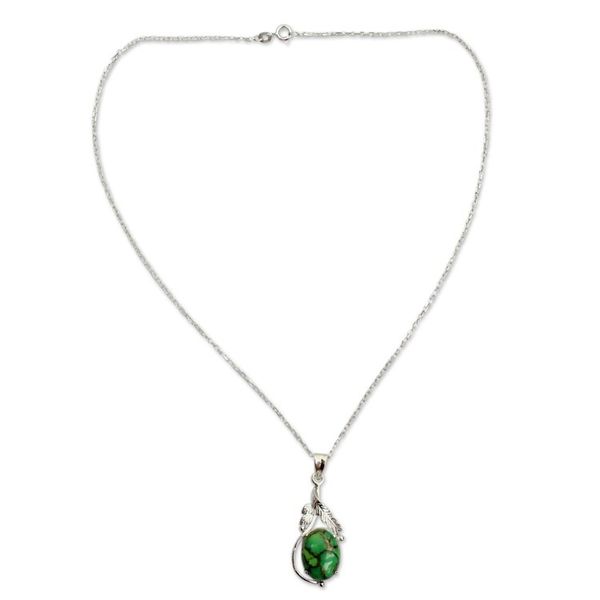 Alternate image for Green Composite Turquoise Jewelry in a Silver Necklace Verdant Elegance