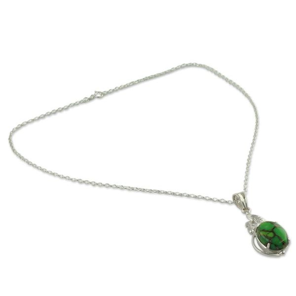 Alternate image for Green Composite Turquoise Jewelry in a Silver Necklace Verdant Elegance