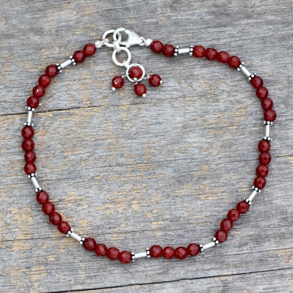 Carnelian anklet 'Brilliant Glow'