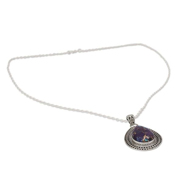 Alternate image for Purple Turquoise Necklace with Sterling Silver from India Forest Secrets