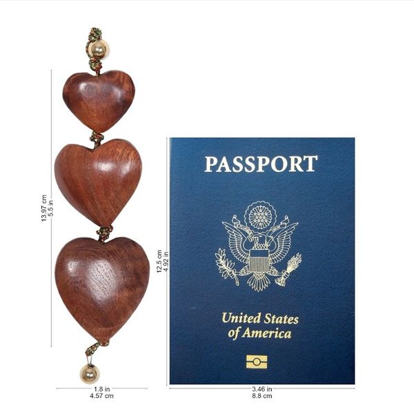 Alternate image for Wood ornaments Set of 3 Joyous Hearts
