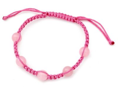 Alternate image for Rose Quartz Shambhala-style Bracelet from India Harmony in Pink