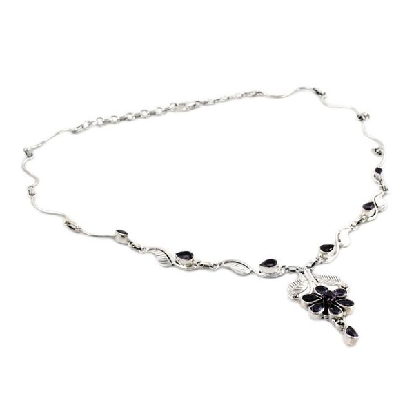 Alternate image for Amethyst flower necklace Blossoming Love