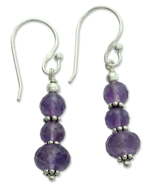 Alternate image for Amethyst dangle earrings Jaipur Lily