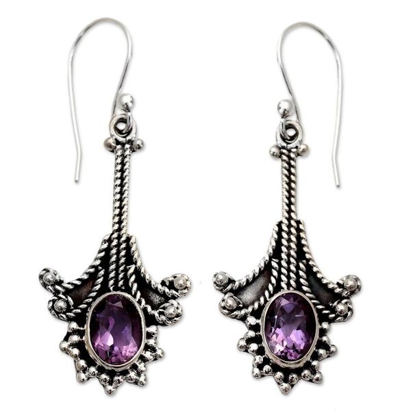Alternate image for Amethyst chandelier earrings Waltz
