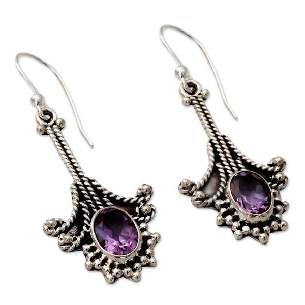 Alternate image for Amethyst chandelier earrings Waltz