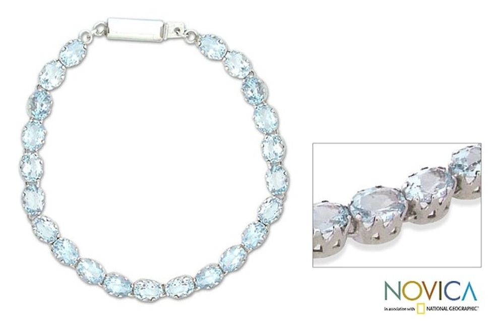 Topaz tennis bracelet 'Enchanted Blue'