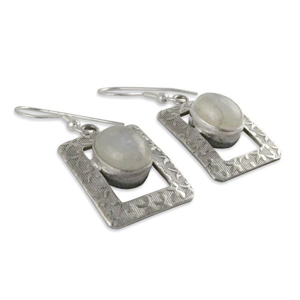 Alternate image for Rainbow Moonstone dangle earrings Hypnotic Intuition