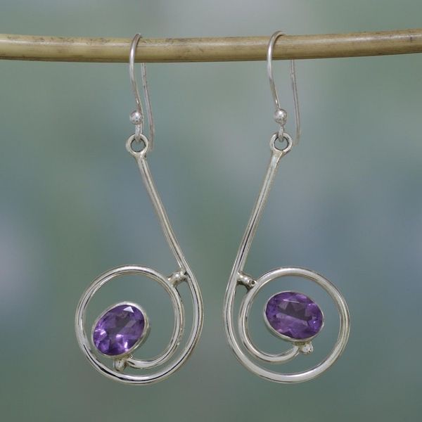 Alternate image for Amethyst dangle earrings Lyric