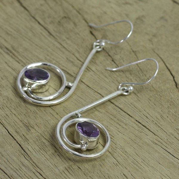 Alternate image for Amethyst dangle earrings Lyric
