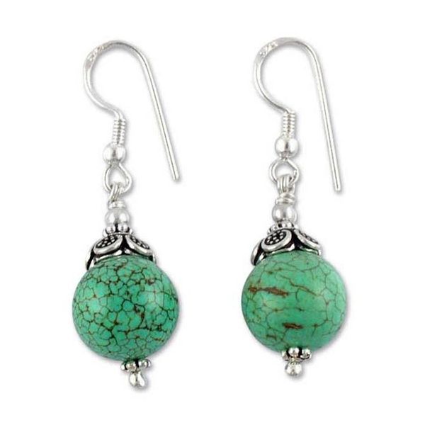 Alternate image for Sterling silver beaded dangle earrings Dew Kissed