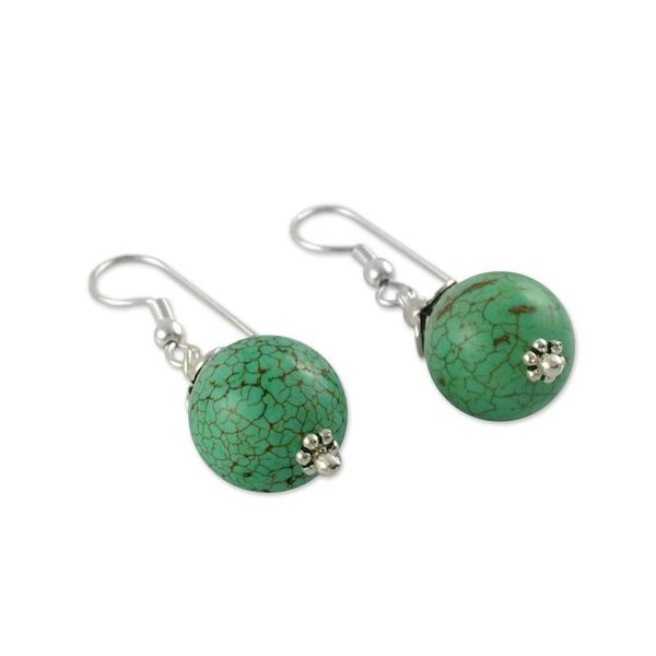 Alternate image for Sterling silver beaded dangle earrings Dew Kissed