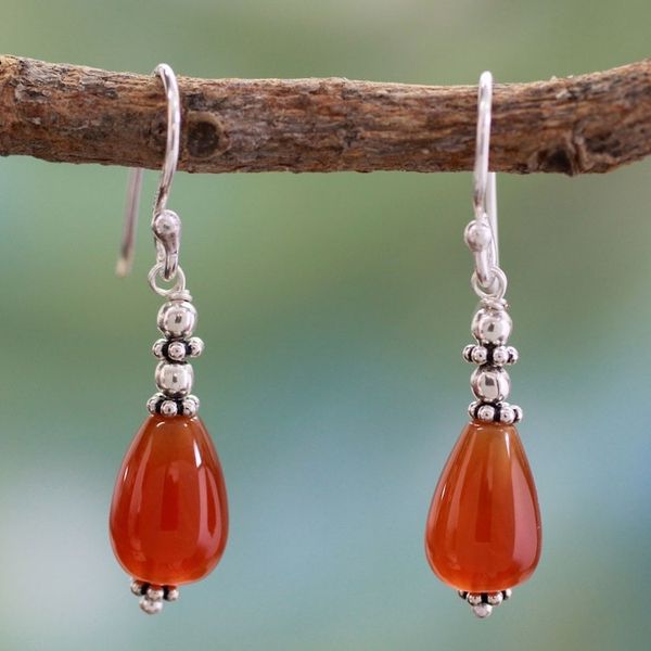 Alternate image for Carnelian dangle earrings Fire