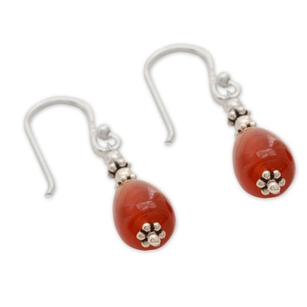 Alternate image for Carnelian dangle earrings Fire