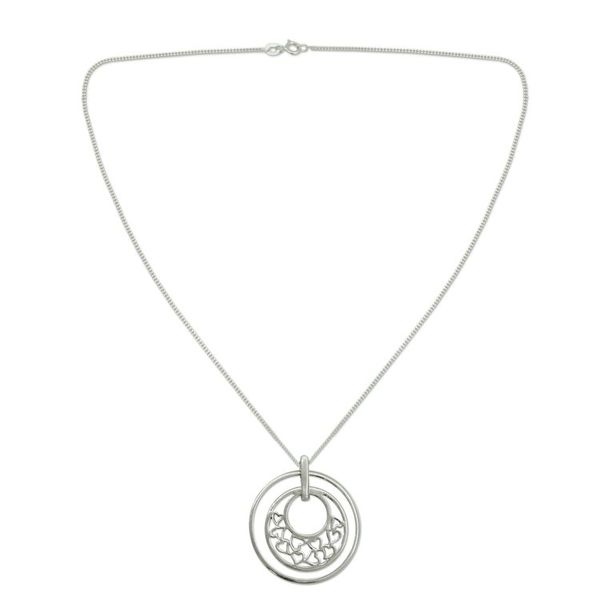 Alternate image for Handcrafted Heart Shaped Sterling Silver Pendant Necklace Joyous Love