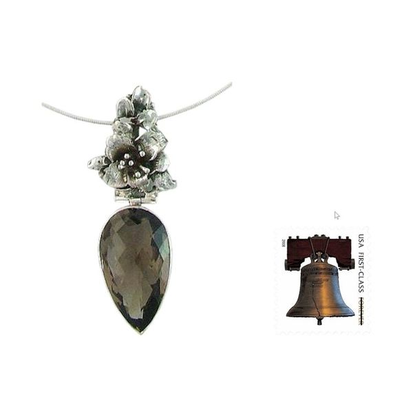 Alternate image for Artisan Crafted Sterling Silver and Smokey Quartz Earrings Tiger Lily