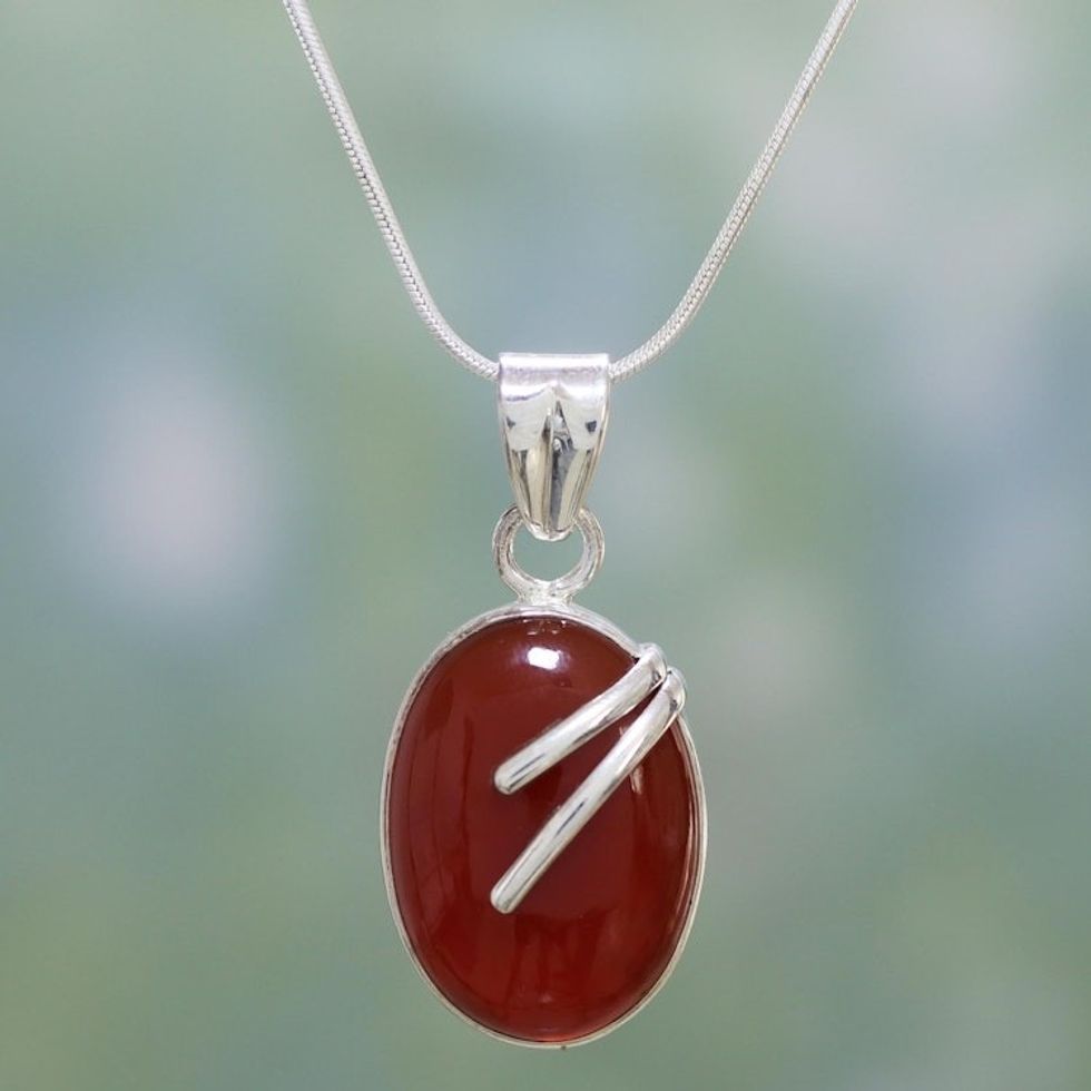 Sterling silver pendant necklace 'Admiration'
