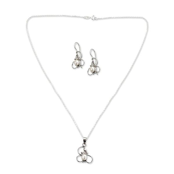 Alternate image for Hand Crafted Cultured Pearl Jewelry Set in Sterling Silver Pure Refinement
