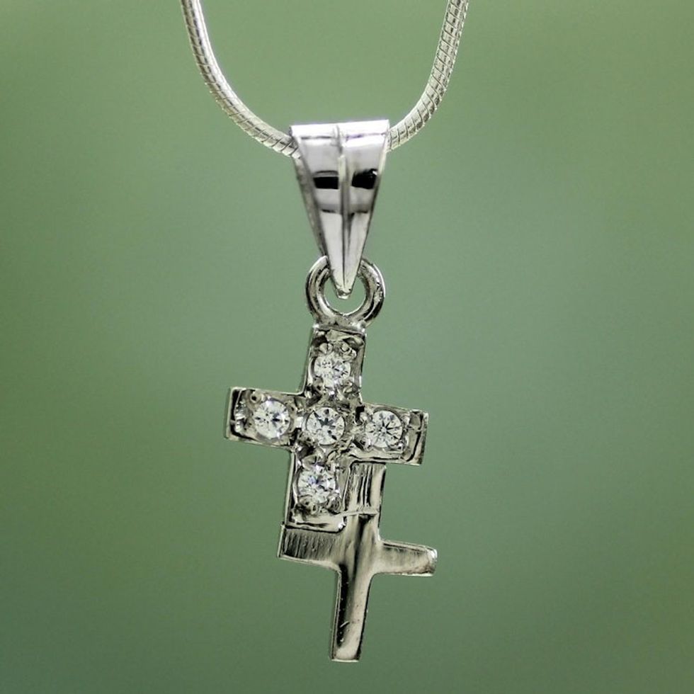 Sterling silver cross necklace 'To Each a Cross'