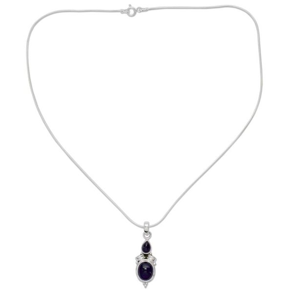 Alternate image for Amethyst pendant necklace Mumbai Lilac