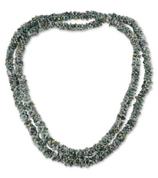 Alternate image for Artisan Crafted Turquoise Long Beaded Necklace from India Song of the Sky