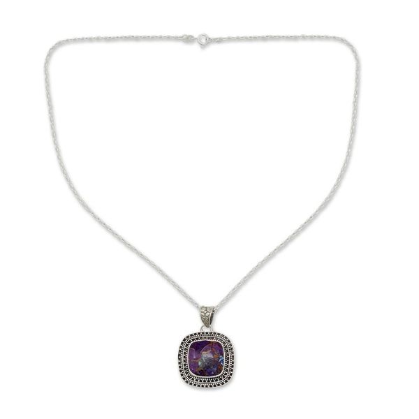Alternate image for Purple Turquoise Necklace in Sterling Silver Violet Sunset