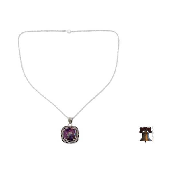 Alternate image for Purple Turquoise Necklace in Sterling Silver Violet Sunset