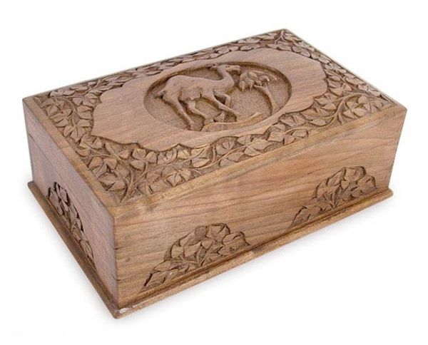 Alternate image for Handcrafted Wood Jewelry Box Camel