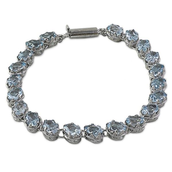 Alternate image for Sterling Silver Link Blue Topaz Bracelet from India Sparkling Blue River