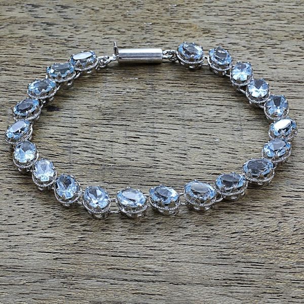 Alternate image for Sterling Silver Link Blue Topaz Bracelet from India Sparkling Blue River