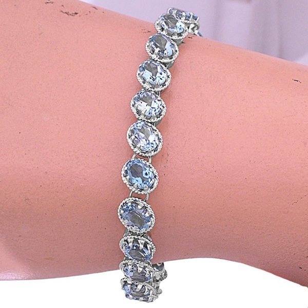 Alternate image for Sterling Silver Link Blue Topaz Bracelet from India Sparkling Blue River